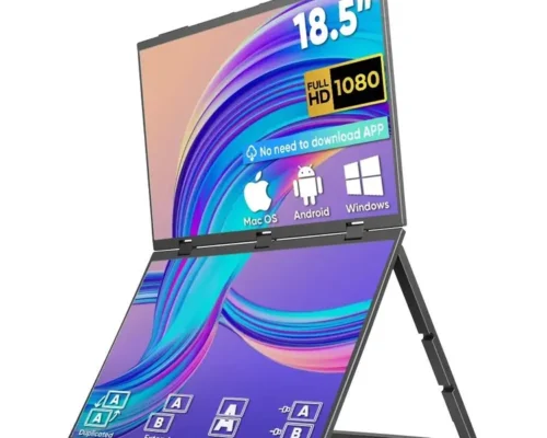 Portable Screen MONITOR  18-inch FHD Dual Screen Frameless Adjustable stand