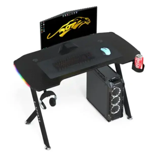 Gaming Desk Y-Shaped RGB Carbon Fiber Black high quality in beirut lebanon