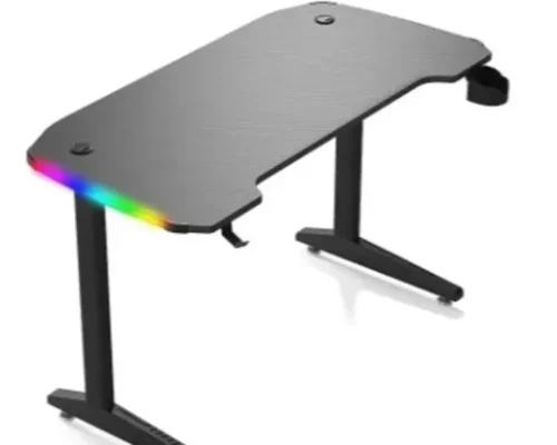Gaming Desk 120CM Height Adjustable RGB  Carbon Fiber Black Electric