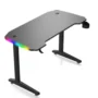 Gaming Desk Height Adjustable RGB Carbon Fiber Black